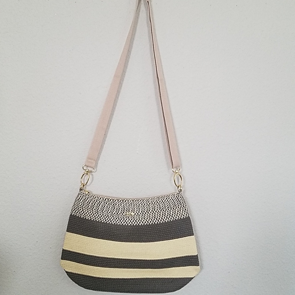 Sun 'N' Sand Striped Straw Crochet Shoulder Bag SALE